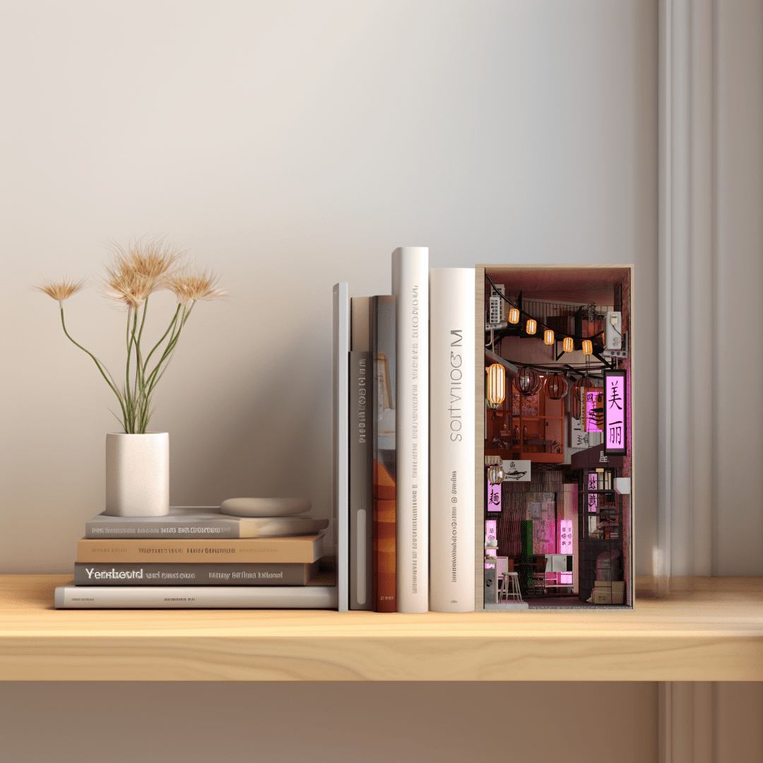 DIY Book Nook Kit: Tokyo Alley BookNook - Bookshelf Memories - DIY Booknook