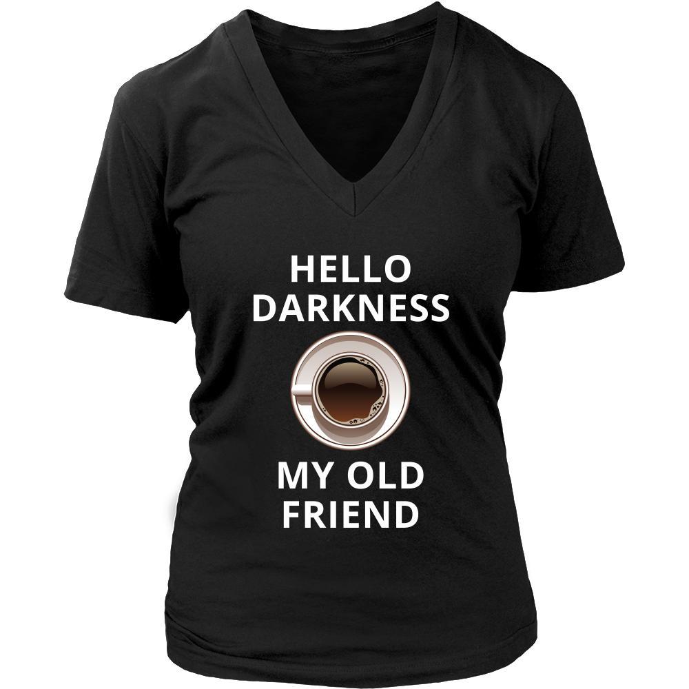 Coffee Hello Darkness My Old Friend Coffee Funny Shirt Teelime Unique T Shirts