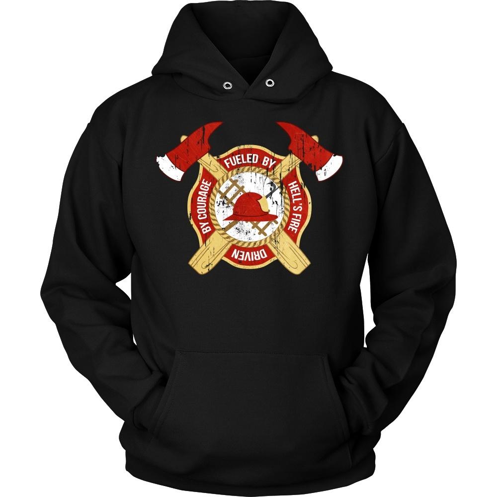 Firefighter T Shirt - Fueled by Hell's fire Driven by - Teelime ...