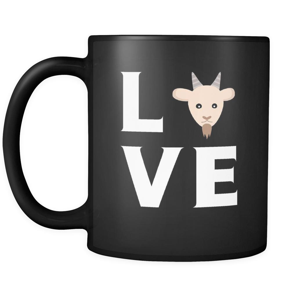 Goat LOVE Goat 11oz Black Mug Teelime Unique tshirts