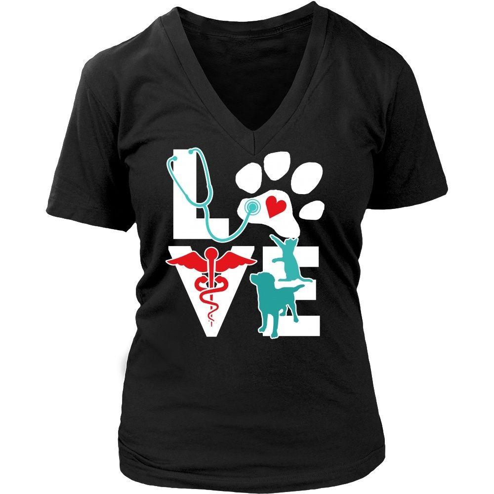 - T Dog Veterinarian Cat Shirt Love and Veterinary