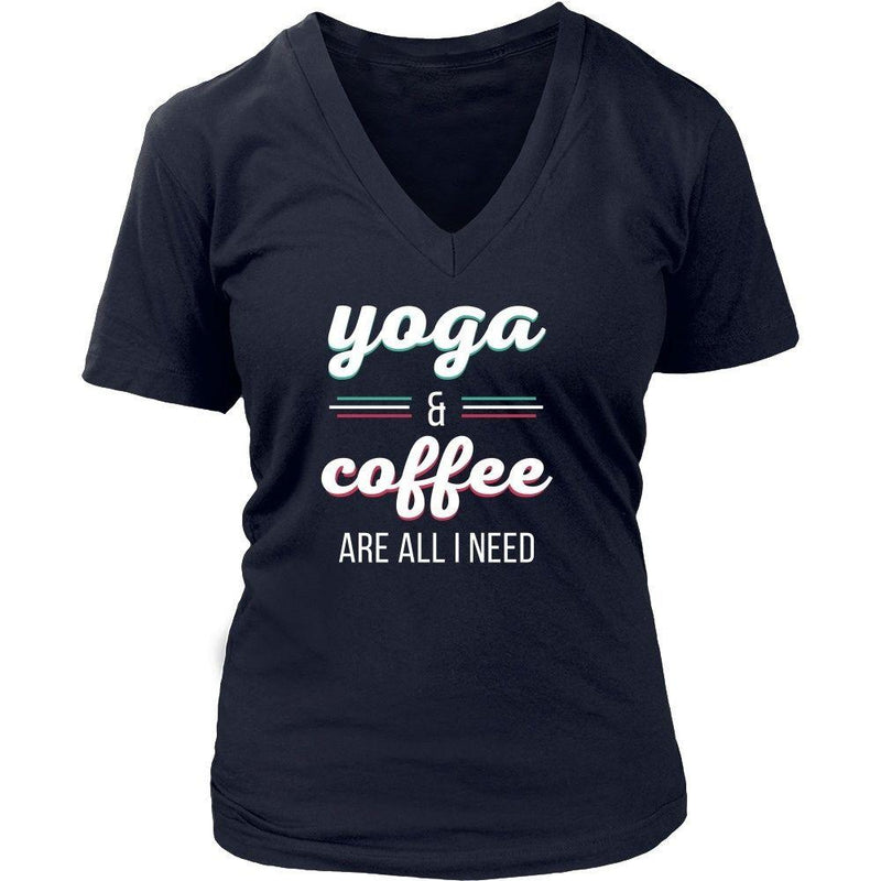 Yoga T Shirt - Yoga & Coffee are all I need - Teelime | Unique t-shirts