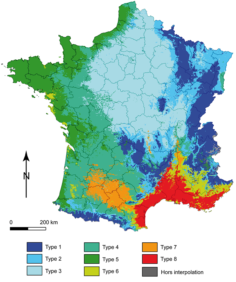 carte climat France @CNRS Image source http://cybergeo.revues.org/docannexe/image/23155/img-4.png