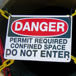 Danger Sign warning of confined space