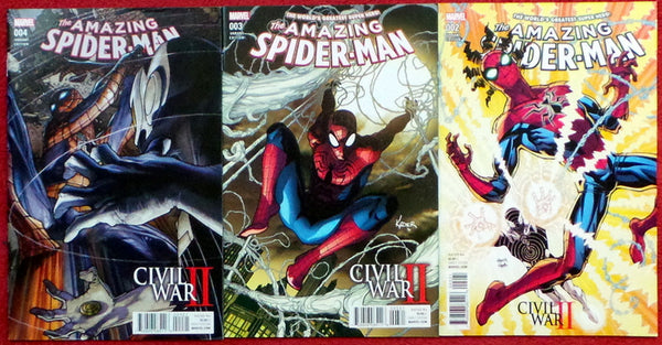 Amazing SpiderMan 2016 #002 003 004 Civil War II Variant Cover set lot –  redrum comics
