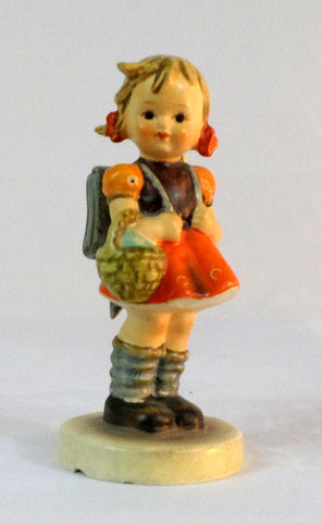 Hummel Figurine: Orange Dress School Girl w Basket and – redrum comics