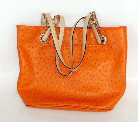 Michael Kors Pebbled Leather Orange Purse Tote Bag – redrum comics