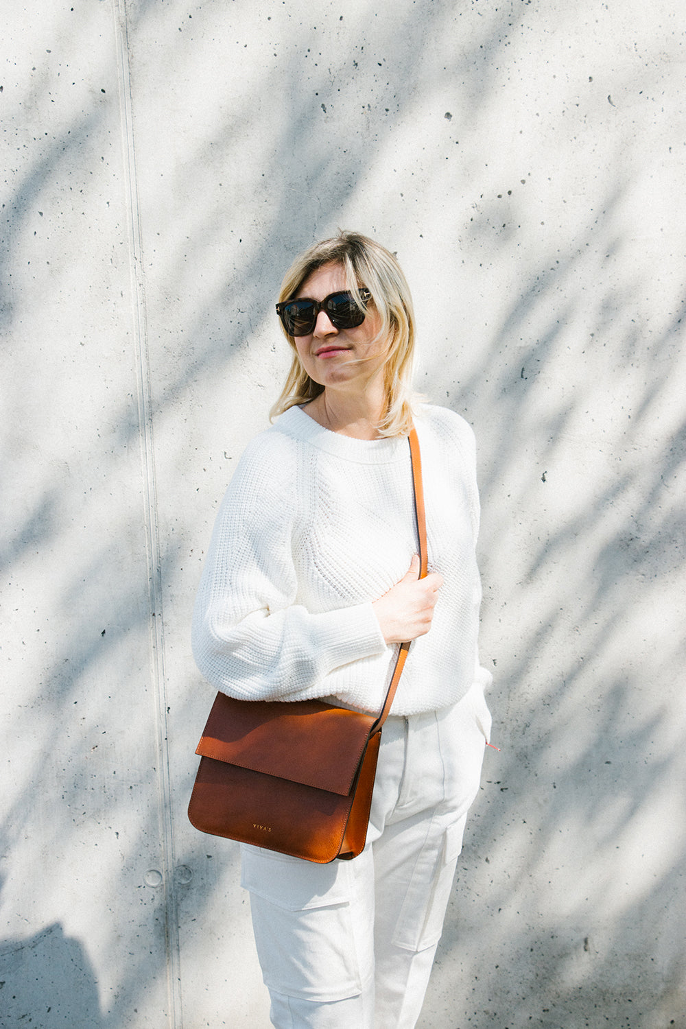 cognac crossbody purse