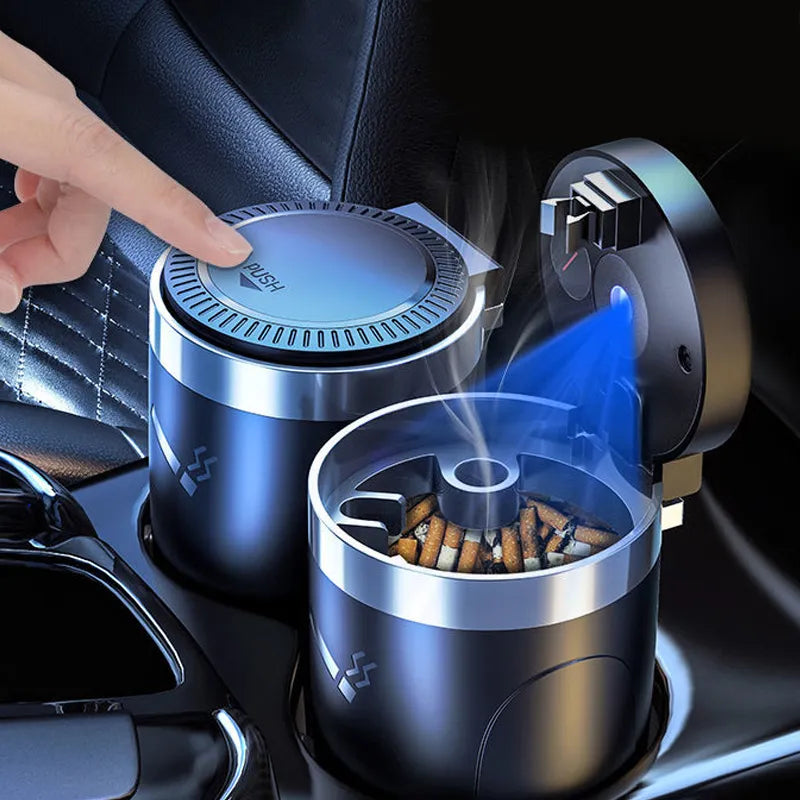 Car Cigarette Ashtray Cup With Lid With LED Light