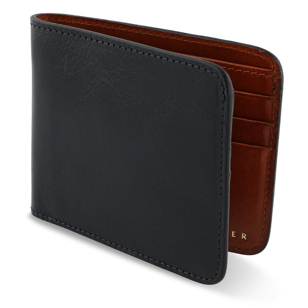 Factory Slim Logo Striped Bifold Wallet - Black