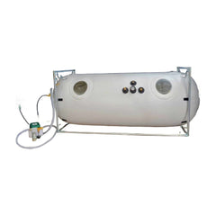 newtowne hyperbarics C4 34 inch diameter mild hyperbaric oxygen chamber with oxygen concentrator on a white background