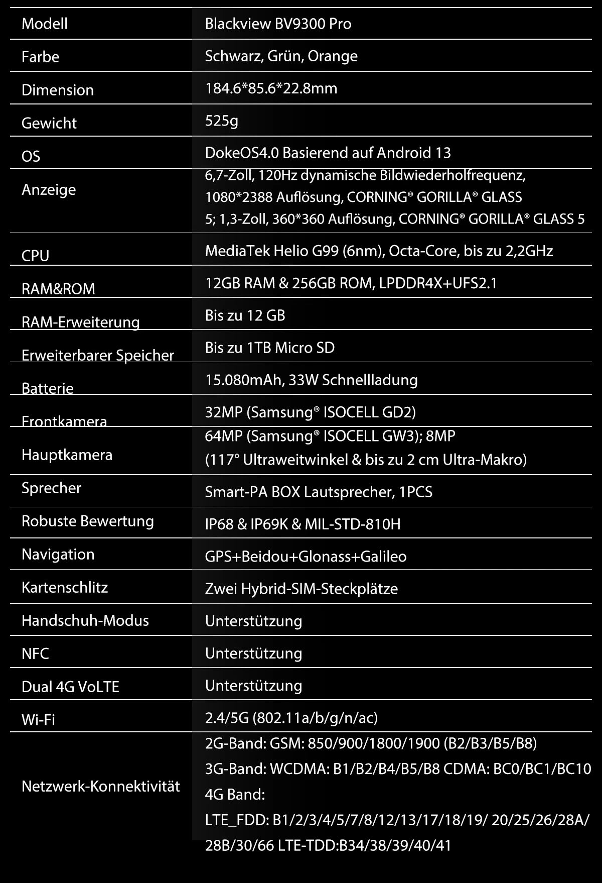 Blackview BV9300 Pro Deutsch Visual
