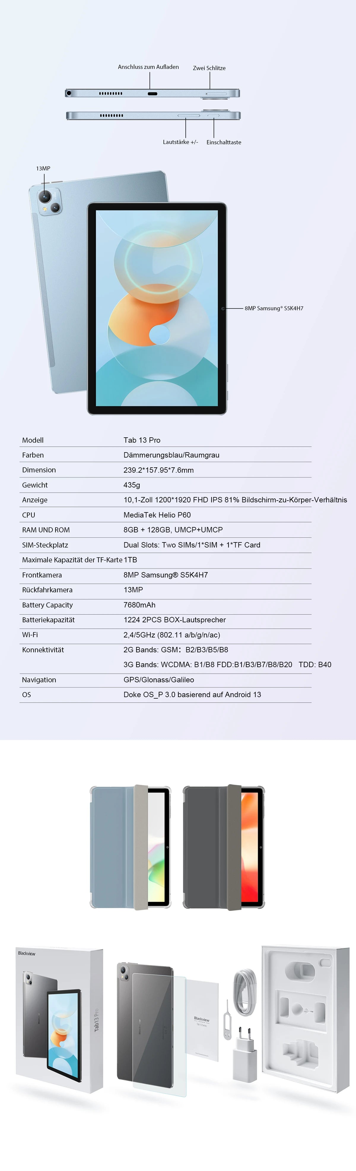 Blackview Tab 13 Pro Deutsch Visual