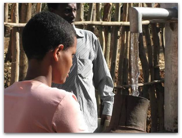 Clean water pump in Ethiopia