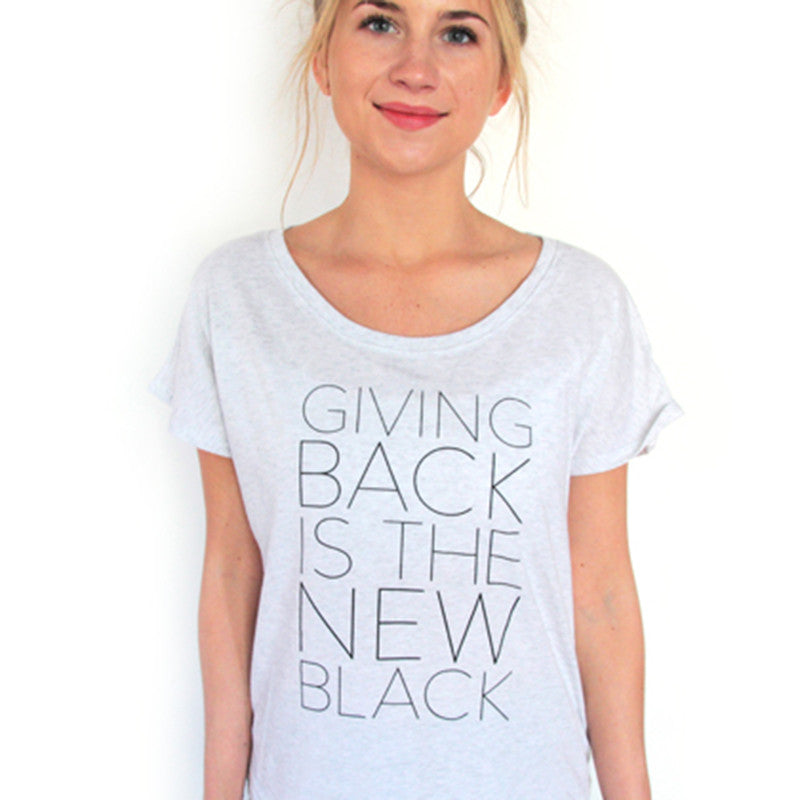 Giving Back Dolman T-Shirt // Heather White