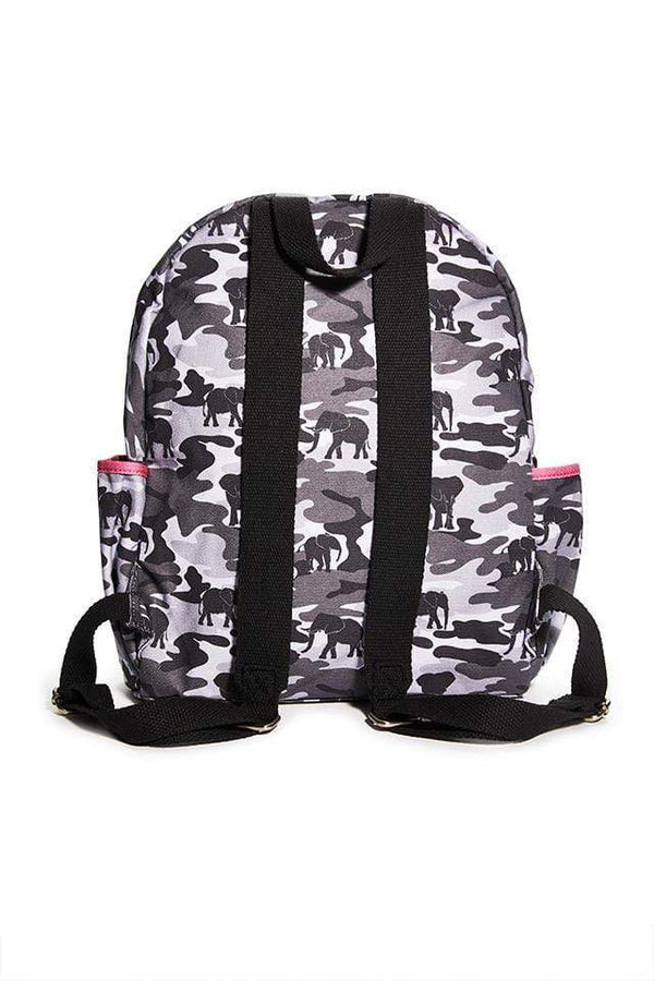 black and white camo backpack