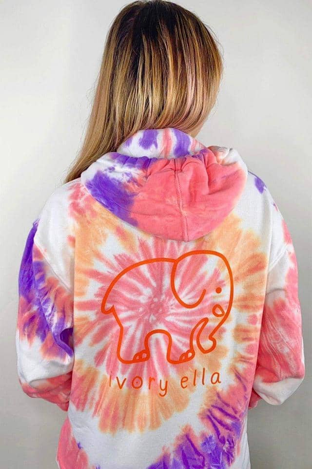 ivory ella rainbow tie dye hoodie