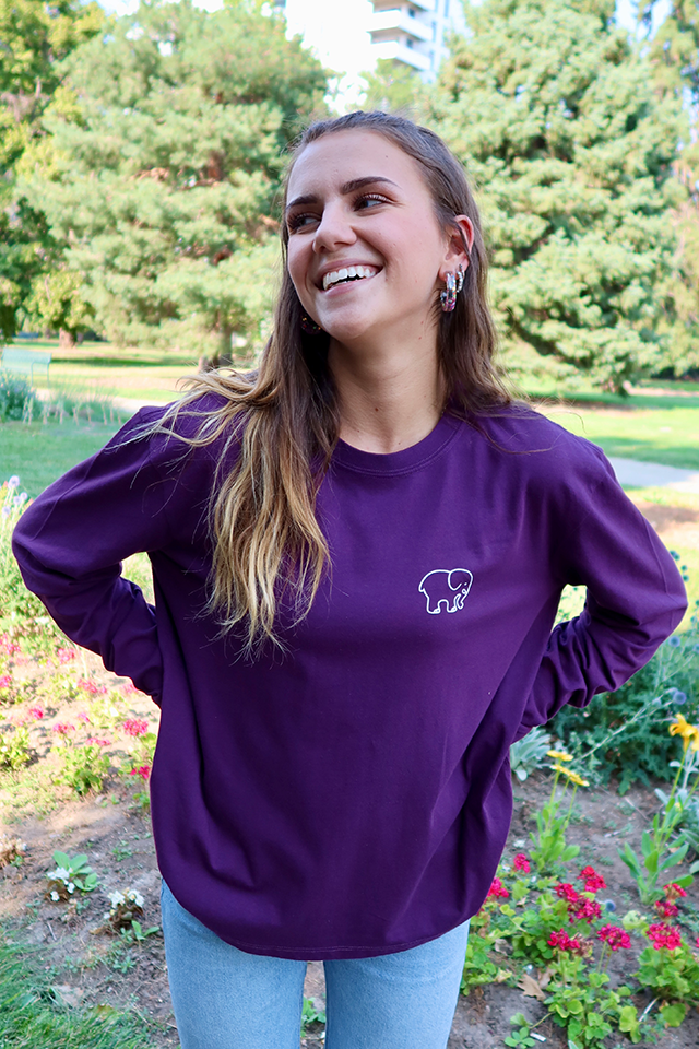 Long Sleeve Elephant Graphic T-Shirts & Tees For A Cause | Ivory Ella