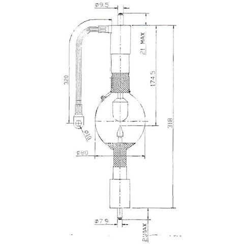 Osram 69205 HBO 500 W/A  500 Watt, Mercury Short Arc, Double