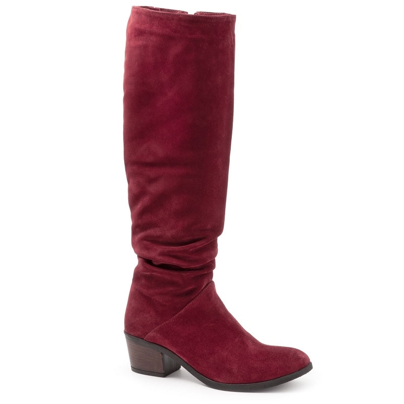 red suede tall boots