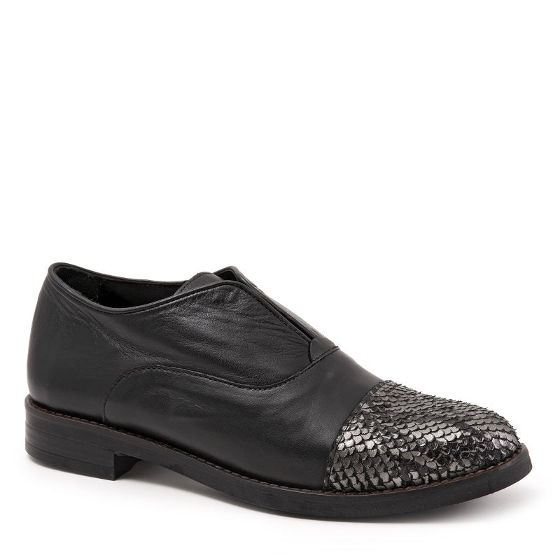 black slip on loafer