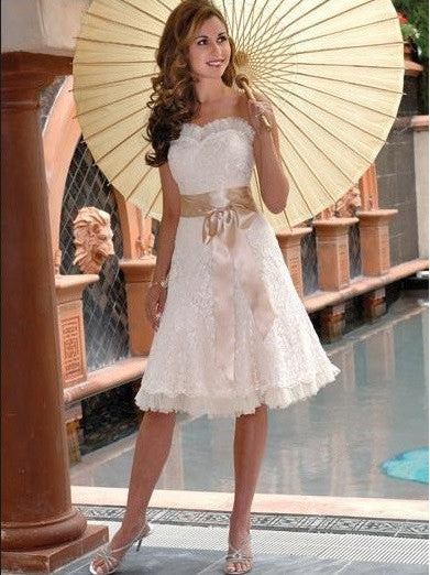 knee length wedding dress