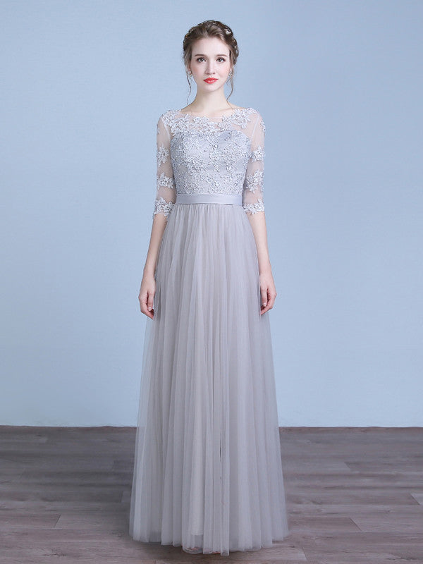 dove gray bridesmaid dress