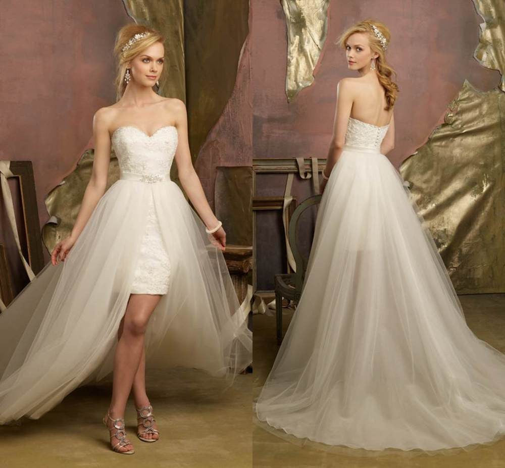2 Piece Wedding Dress with Convertible Skirt Reception Dress – JoJo Shop