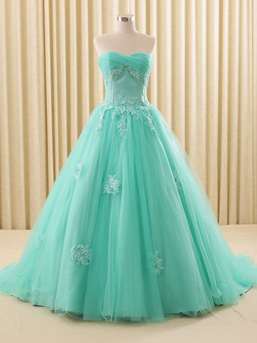 turquoise ball gown