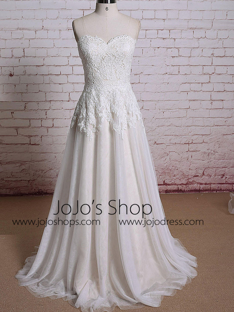 a line boho wedding dress