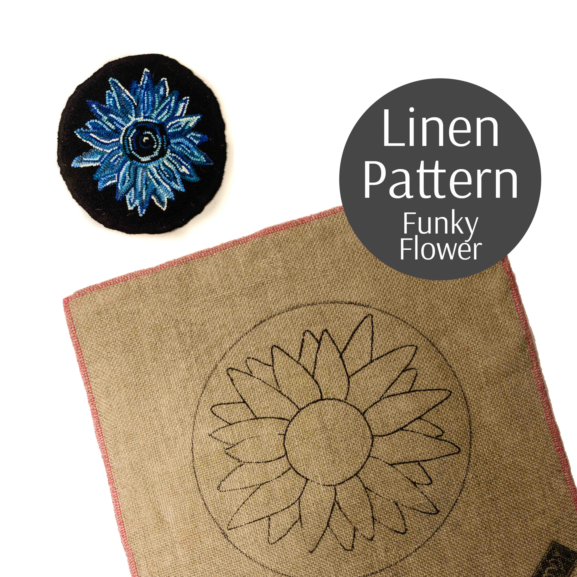 Sunflower Runner Rug Hooking Pattern on Linen - Loopy Wool Supply