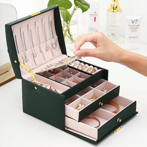 Multi-Layer Leather Jewelry Box - Digito - Songmics Black Leather Jewelry Box