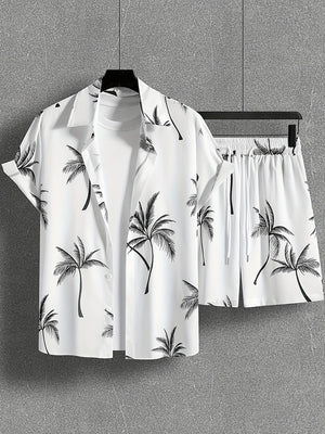 Two Pieces Summer Men's Floral Short And Shirt - Digito