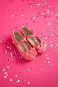 Mary Jane T-Strap Bow Shoe Pink