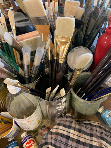 Tools of the trade. A New Wilmington artist’s brushes.