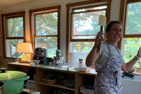 Scene from the noble home. Owner Maggie Noble in her home kitchen during Tavern demo.