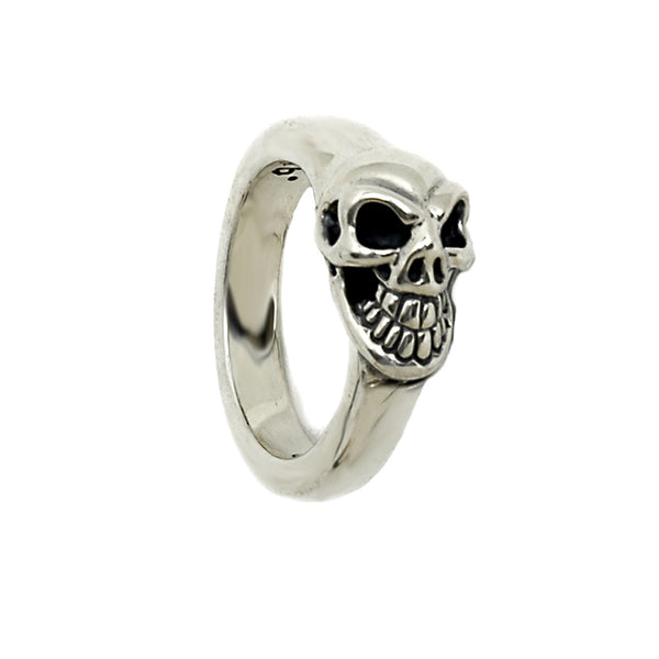 ビルウォールレザー Small Good Luck Skull Ring シルバーリング