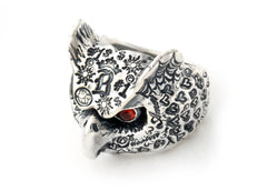 BWL Large Graffiti Owl Ring - Bill Wall Leather Inc.