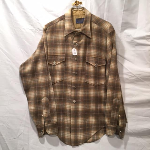 Pendleton Shirt Vintage Silver and Brass Buttons - Bill Wall Leather Inc.