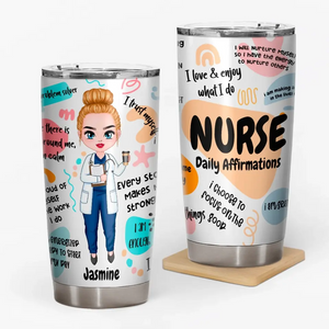 Nurse Daily Affirmations - Personalized 20 oz Tumbler - Prints Avenue