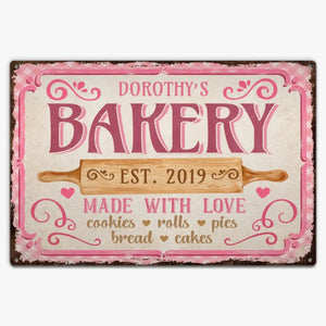 Made With Love Bakery - Custom Metal Sign - Prints Avenue