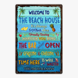 Welcome To Our Beach House - Custom Metal Sign - Prints Avenue