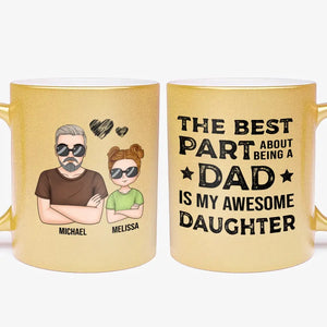 Best Part About Being A Dad - Personalized Gold Mug - Prints Avenue