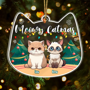 Meowy Catmas - Personalized Ornament - Prints Avenue