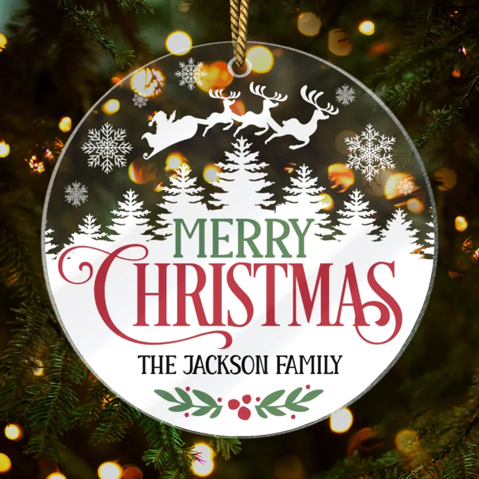 Merry Christmas From Our Family To Yours - Personalized Ornament