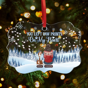 You Left Paw Prints On My Heart - Personalized Ornament - Prints Avenue