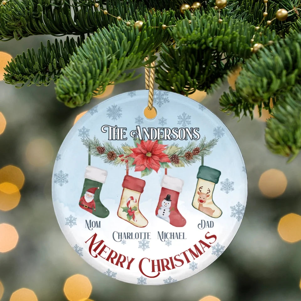 Family Christmas Socks - Personalized Ornament