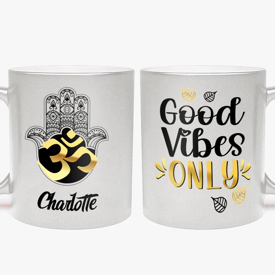 Good Vibes Only Silver - Personalized Silver Mug