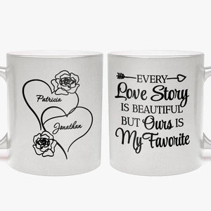 Every Love Story Is Beautiful But Ours Is My Favorite Silver - Personalized Silver Mug - Prints Avenue