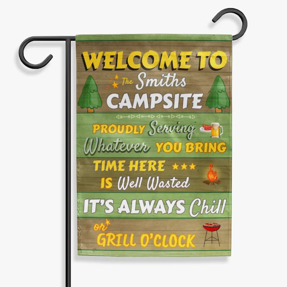 Our Camp - Personalized Garden Flag